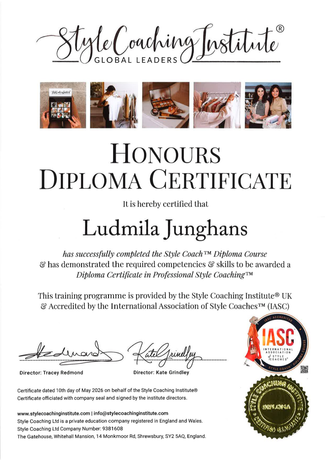 SCO Diploma – Style Coaching Institute London